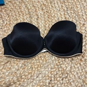 Black/Cream Push Up Strapless Bra